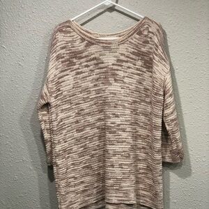 J. JILL PureJill 3/4 Sleeve Boatneck Marled Knit Sweater Oversized